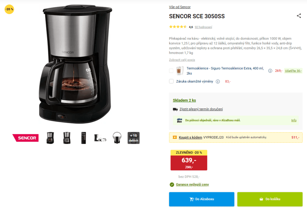 Překapávač Sencor SCE 3050SS