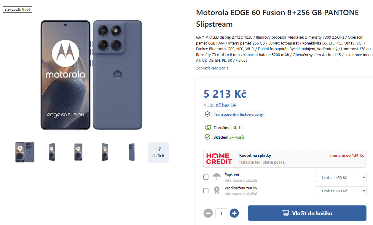 Motorola 8x 2,5GHz, 12/256 GB RAM, 6,67"