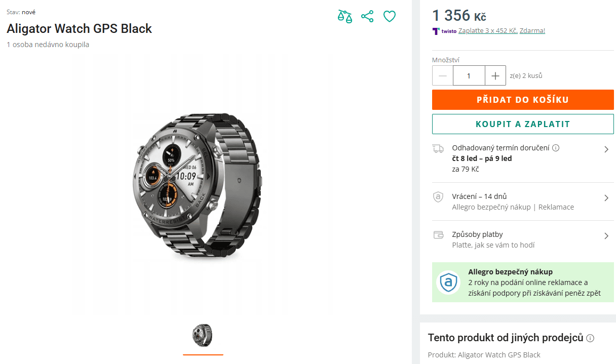 Chytré hodinky Aligator Watch GPS