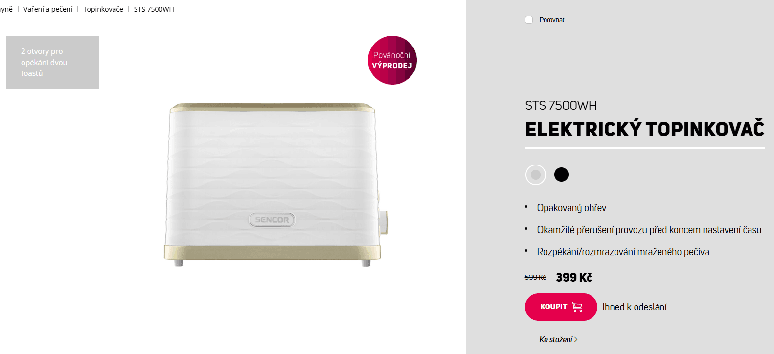 Topinkovač Sencor STS 7500WH