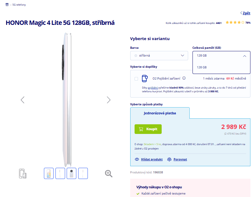 Honor 8x 2,2GHz, 8/128 GB RAM, 6,81"