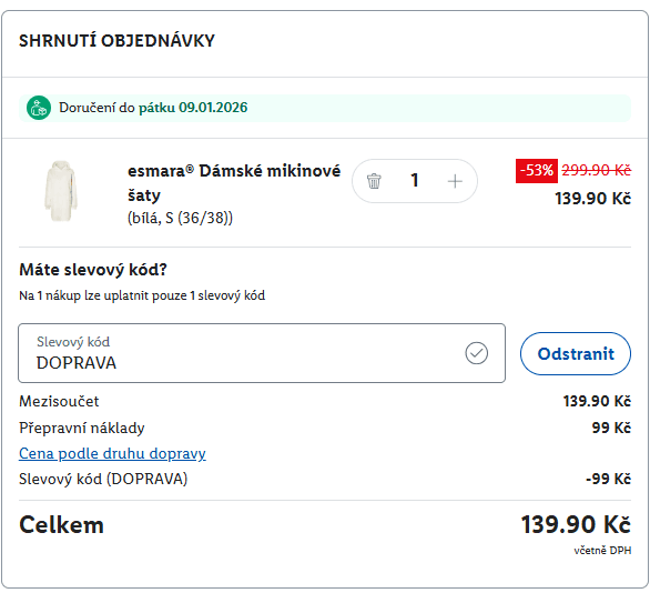 Lidl.cz - poštovné zdarma na vše + výprodej
