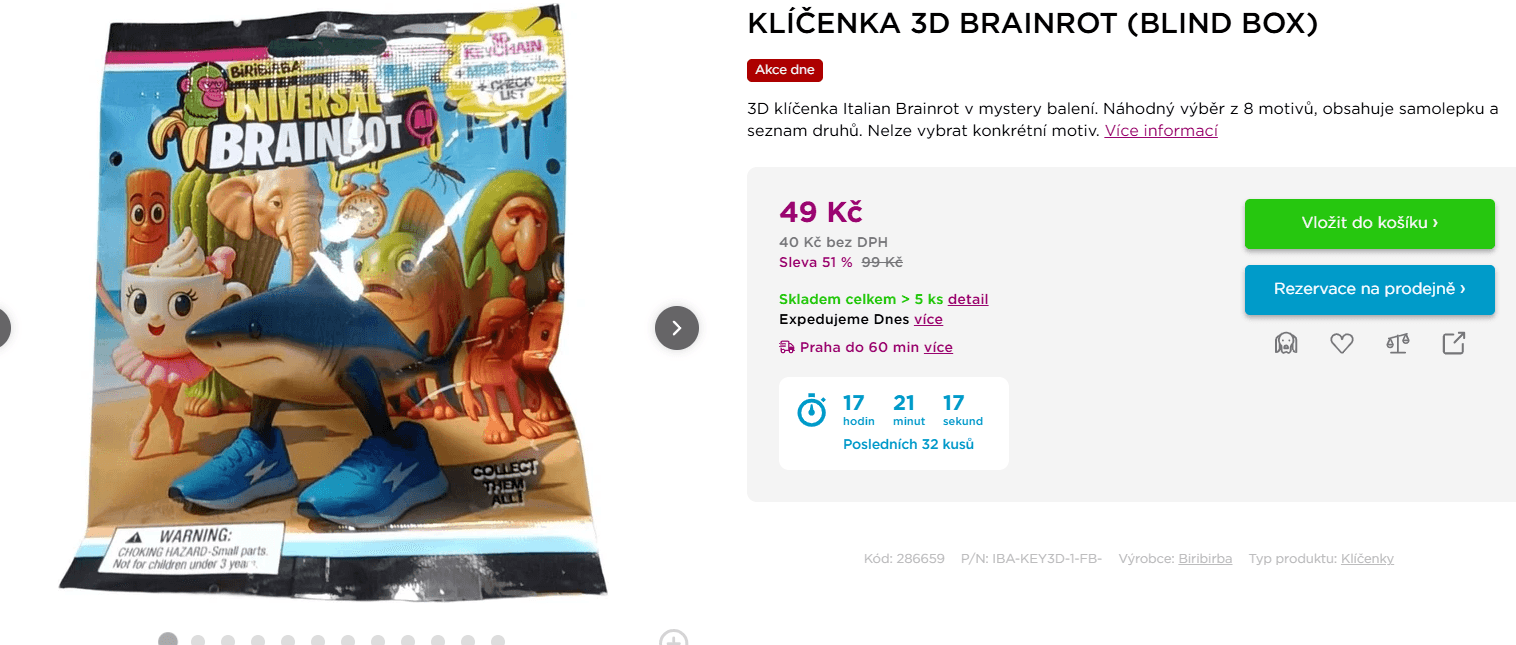3D klíčenka Italian Brainrot