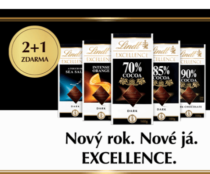 Lindt - akce 2+1 na tabulkové čokolády Lindt