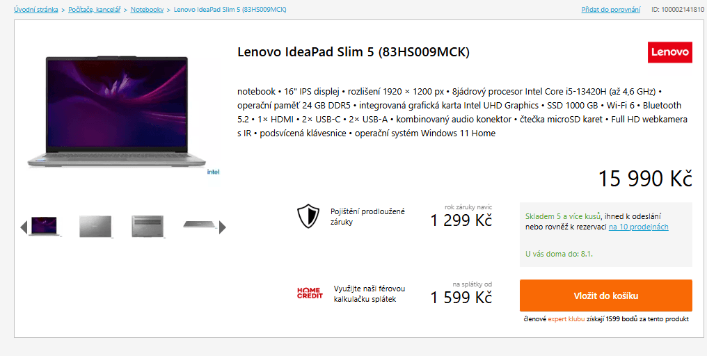 Lenovo i5 4,6GHz, 24/1000GB, 16"