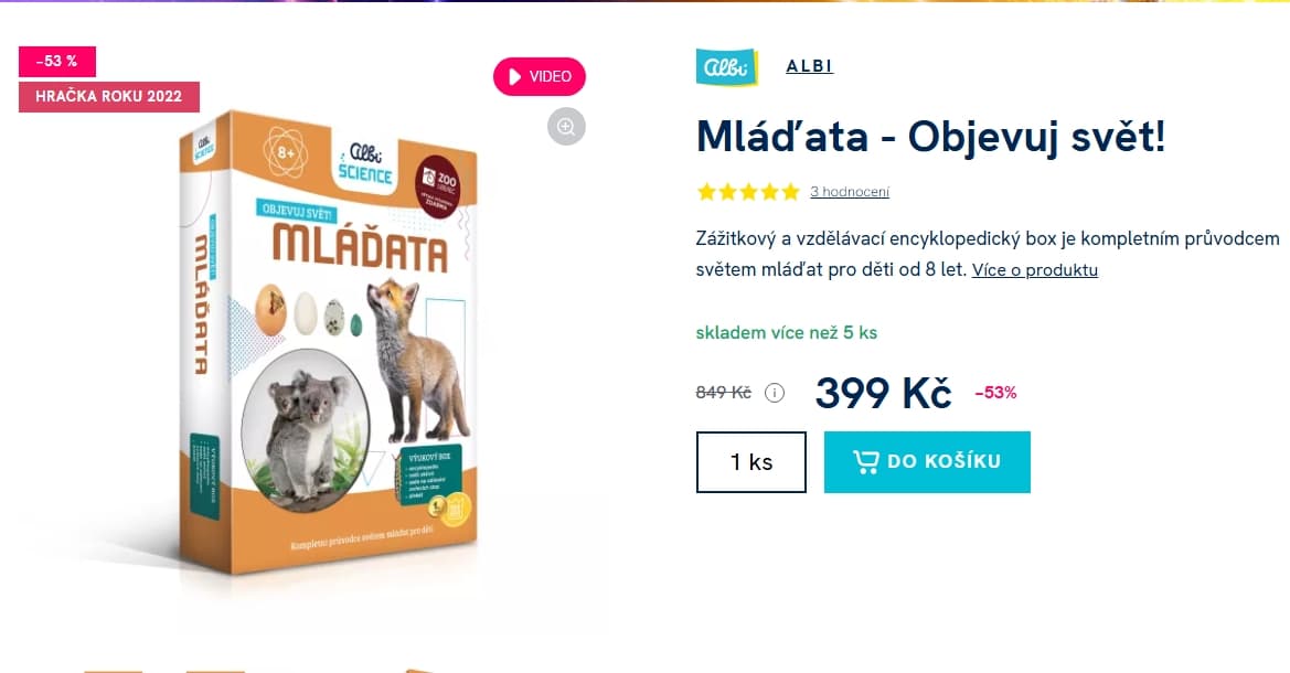 Kniha ALBI Mláďata Objevuj svět