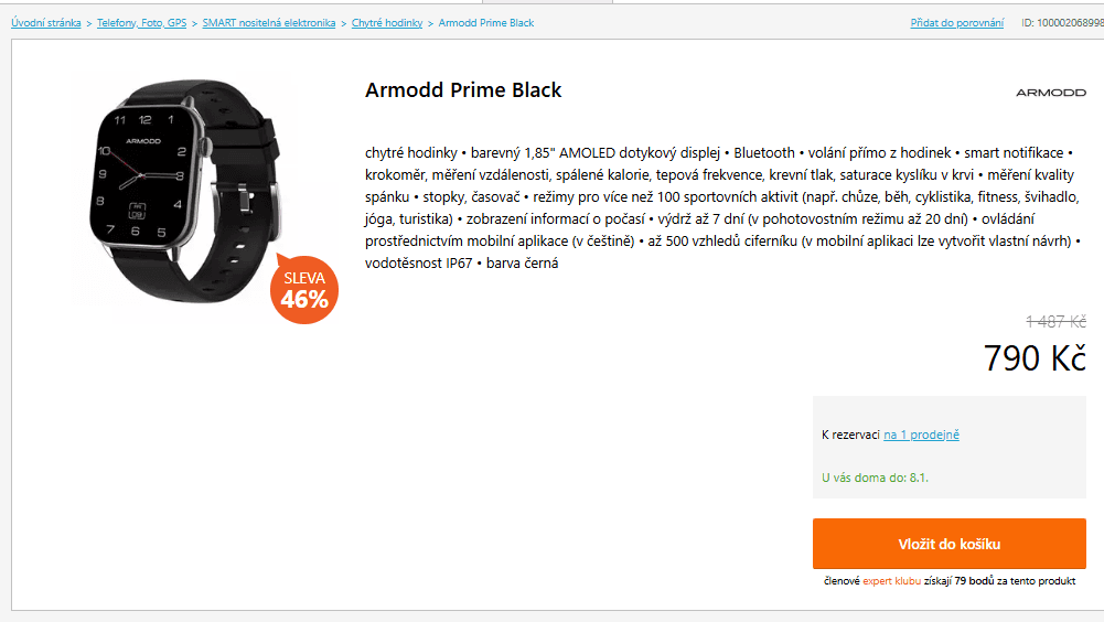 Chytré hodinky ARMODD Prime