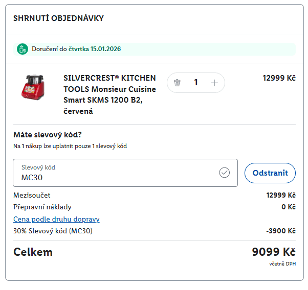 Lidl - sleva 30% na roboty Monsieur Cuisine