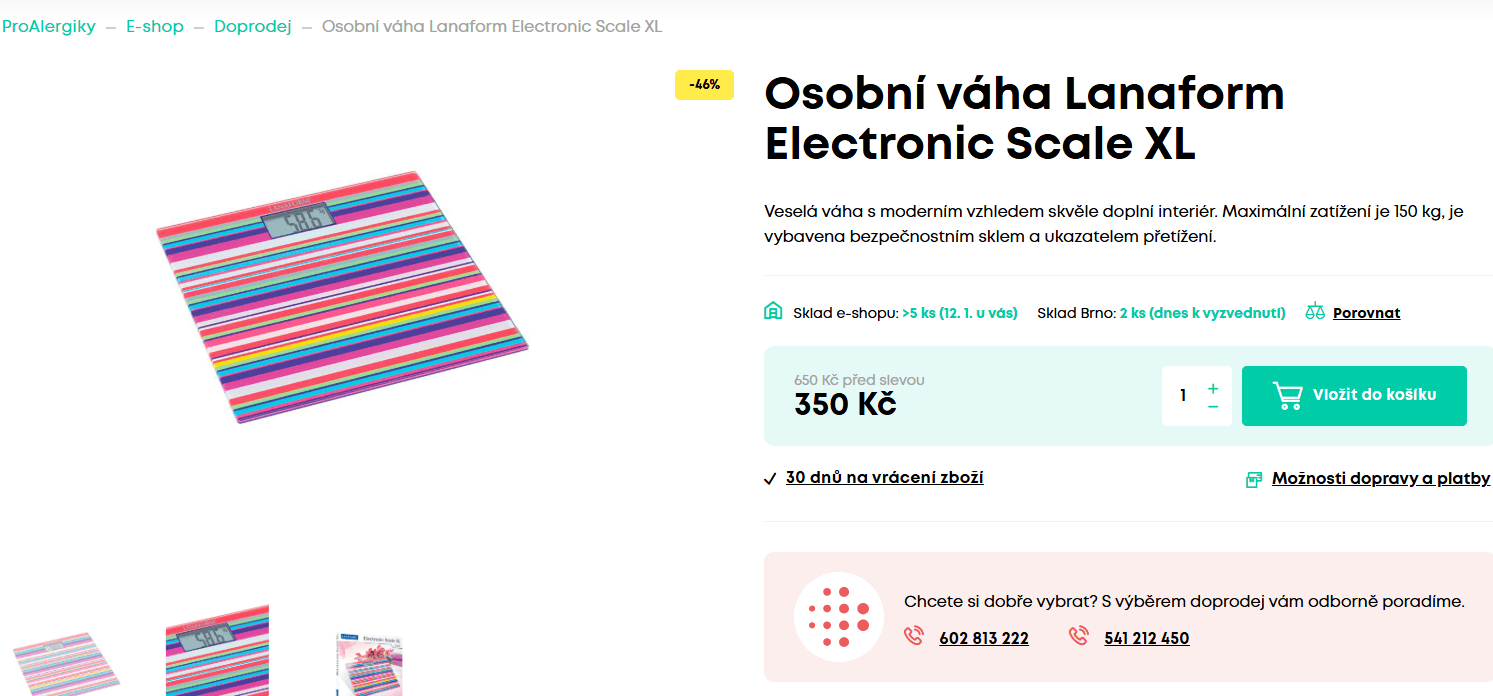 Osobní váha Lanaform Electronic Scale XL
