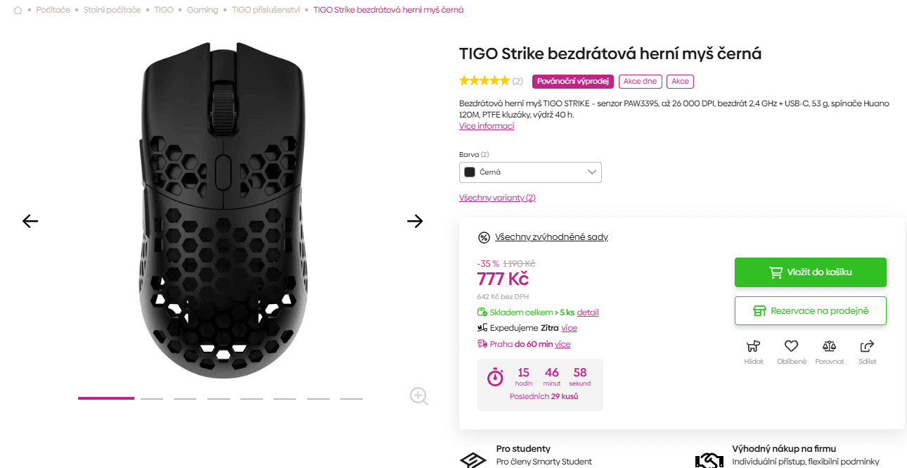 Herní BT myš TIGO Strike