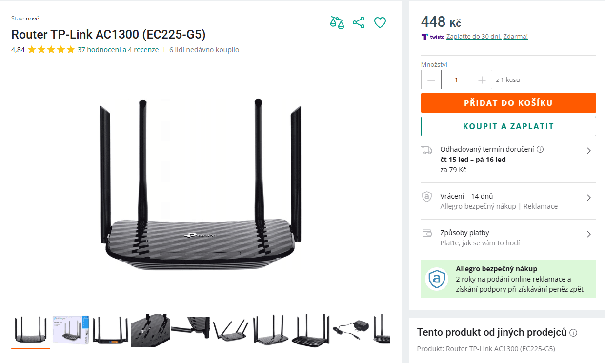 WiFi router TP-Link EC225-G5