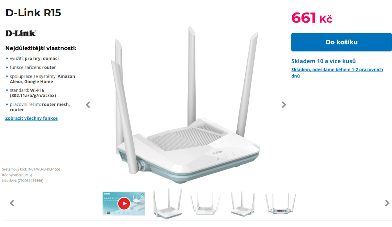 Wifi 6 router D-Link R15, AI