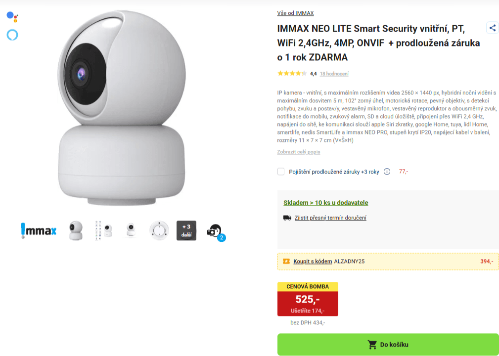 Vnitřní IP kamera Immax NEO LITE