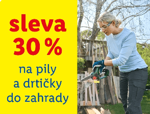 Lidl -  sleva 30% na řetězové pily a drtičky na zahradu