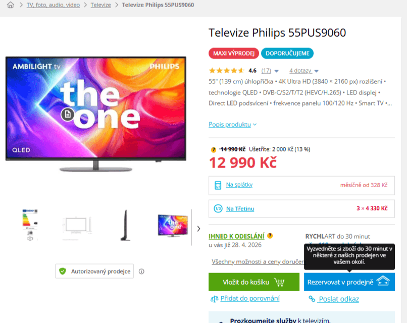4K Ambilight Atmos TV, 139 cm, 100Hz, Philips