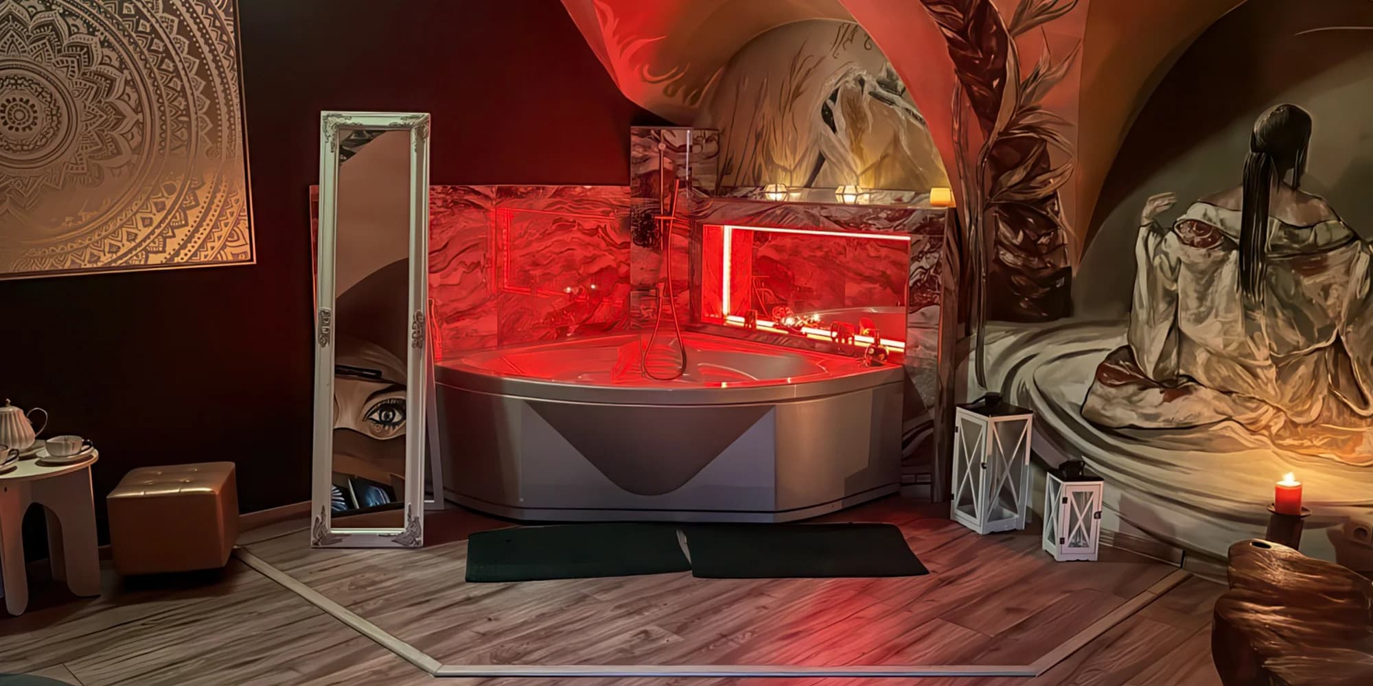 Relax ve dvou: privátní wellness –⁠⁠⁠⁠⁠⁠ vířivka, sekt i čokoládové fondue