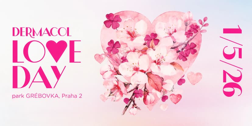DERMACOL LOVE DAY: zábava a plná dárková taška, skleničky i deskovka Ládi Hrušky