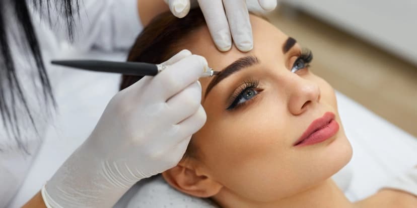 Permanentní make-up obočí vláskováním či pudrovým efektem nebo stínování rtů