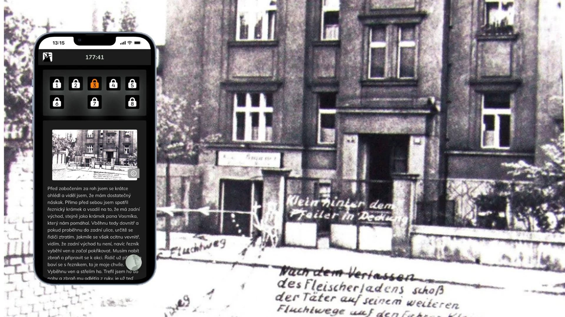 Operace Anthropoid: venkovní úniková hra spojená s geocachingem až pro 5 hráčů