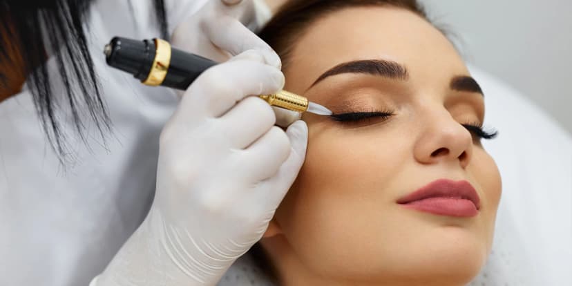 Permanentní make-up: dolní či horní oční linky či obočí jemným stínováním
