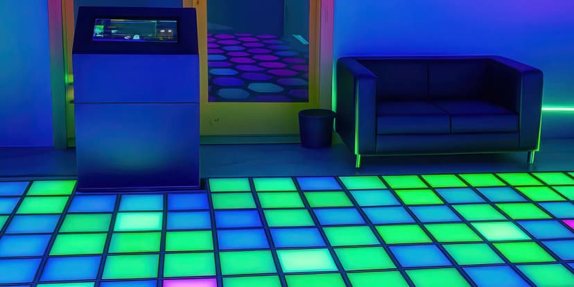 Interaktivní zábava: vstup na Pixel Floor v různých herních režimech