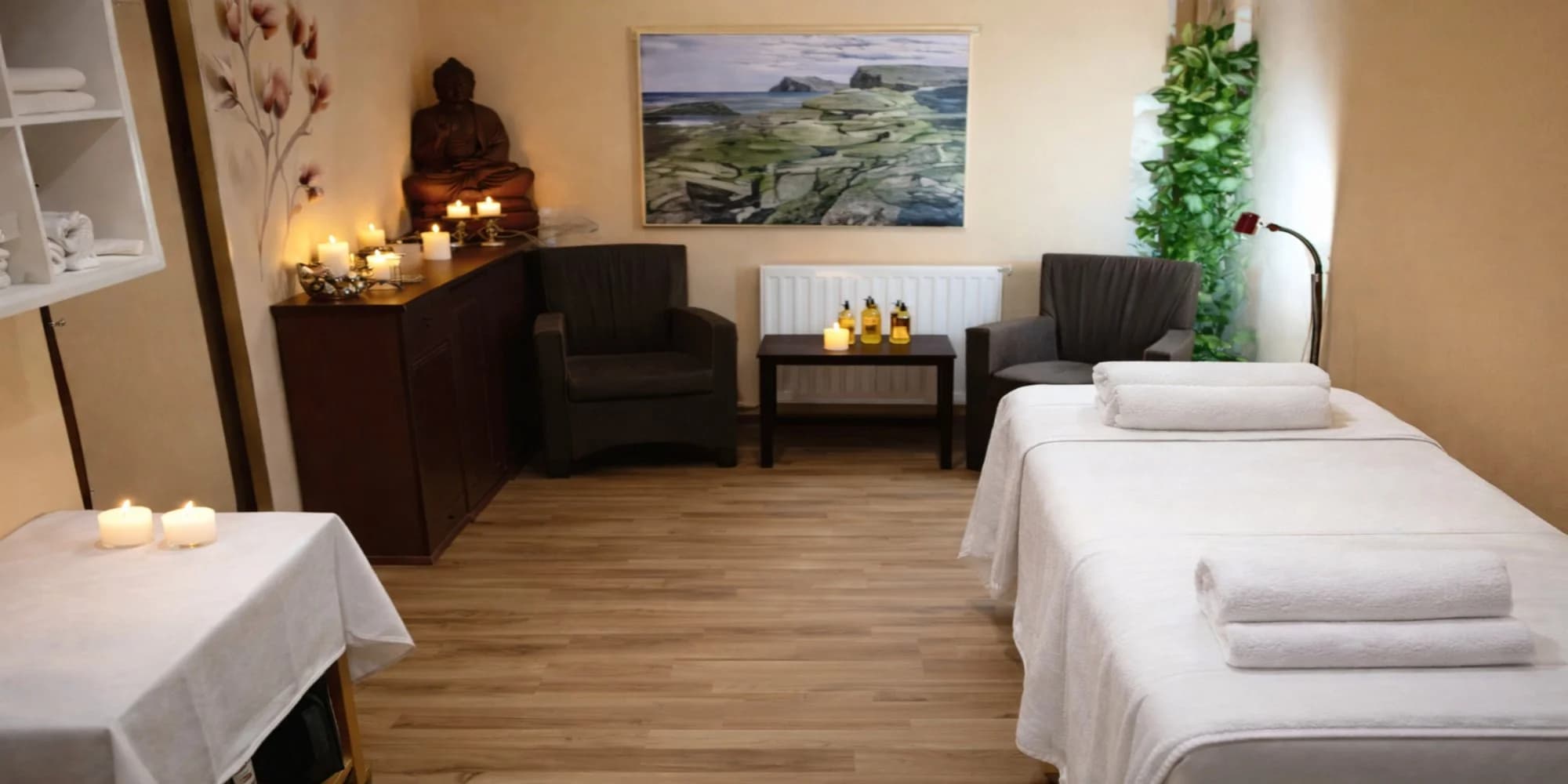 30-115 min.odpočinku: sauna, relaxační masáže, peeling a zábaly