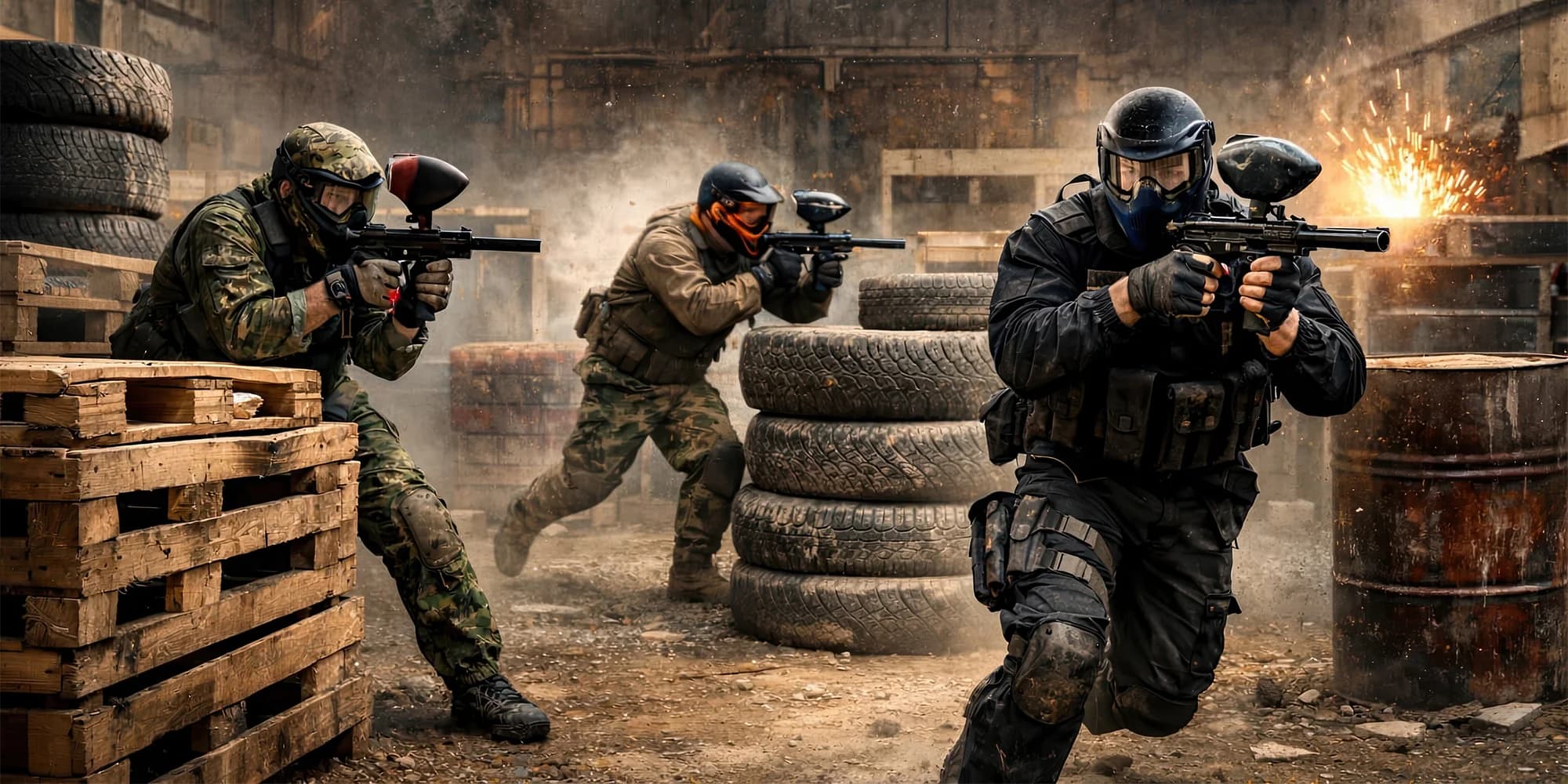 Paintball ve 2 patrech továrny: 3 hod. hry vč. munice a výbavy až pro 8 osob