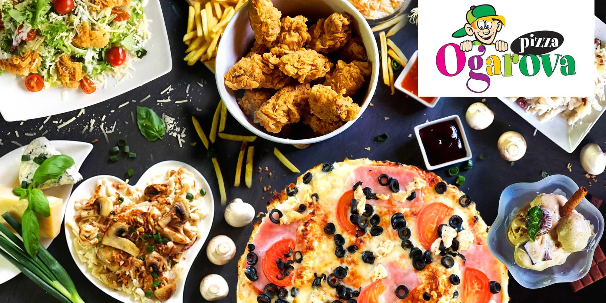 Ogarova pizza: otevřené vouchery na celé menu včetně nápojů, 250, 500 a 1000 Kč