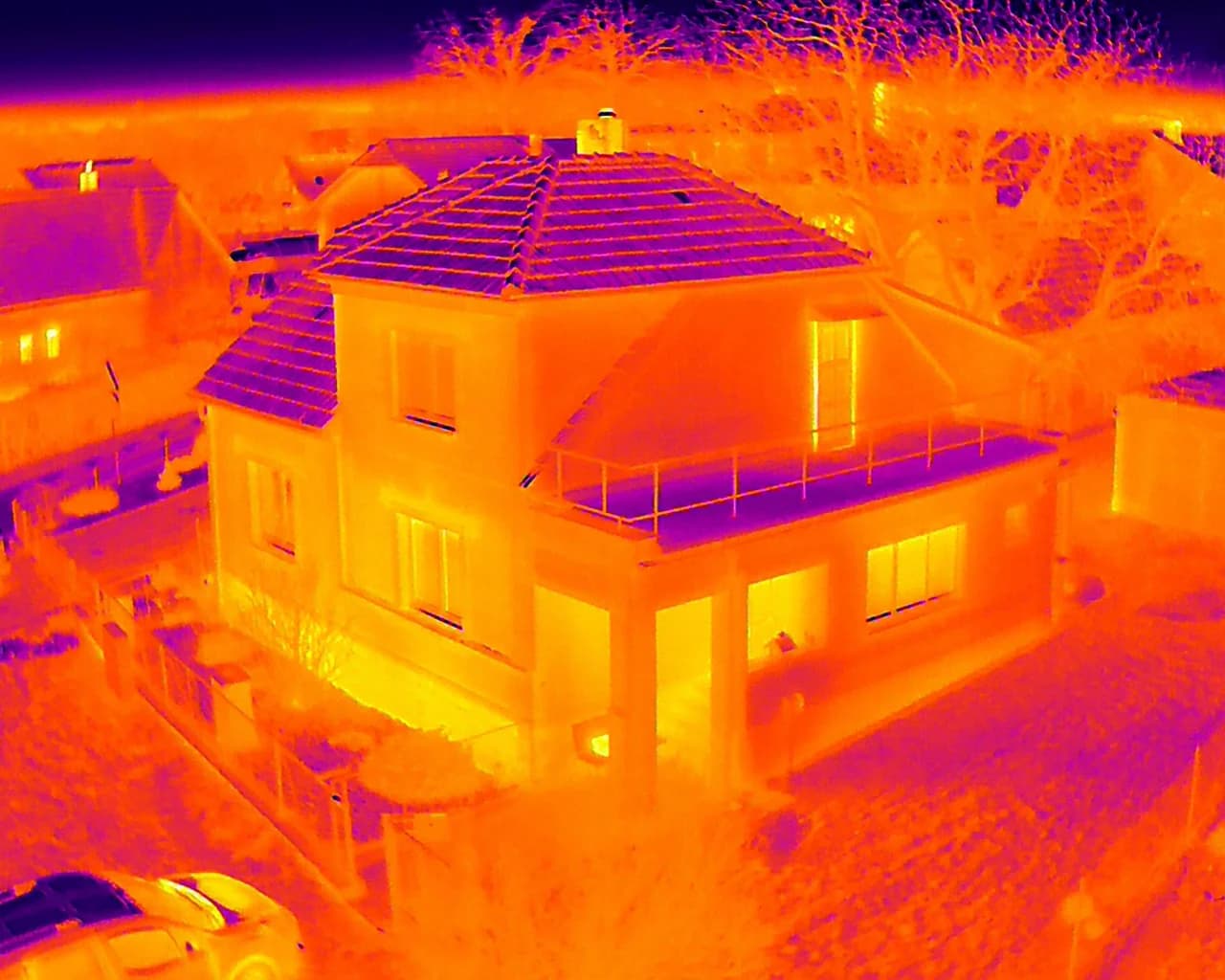 Letecké práce dronem: zjištění tepelných úniků vašeho domu či kontrola fotovoltaických panelů