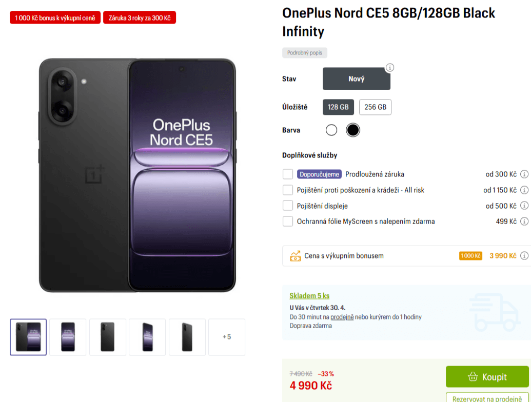 OnePlus 8x 3,35 GHz, 8/128GB, 6,77"