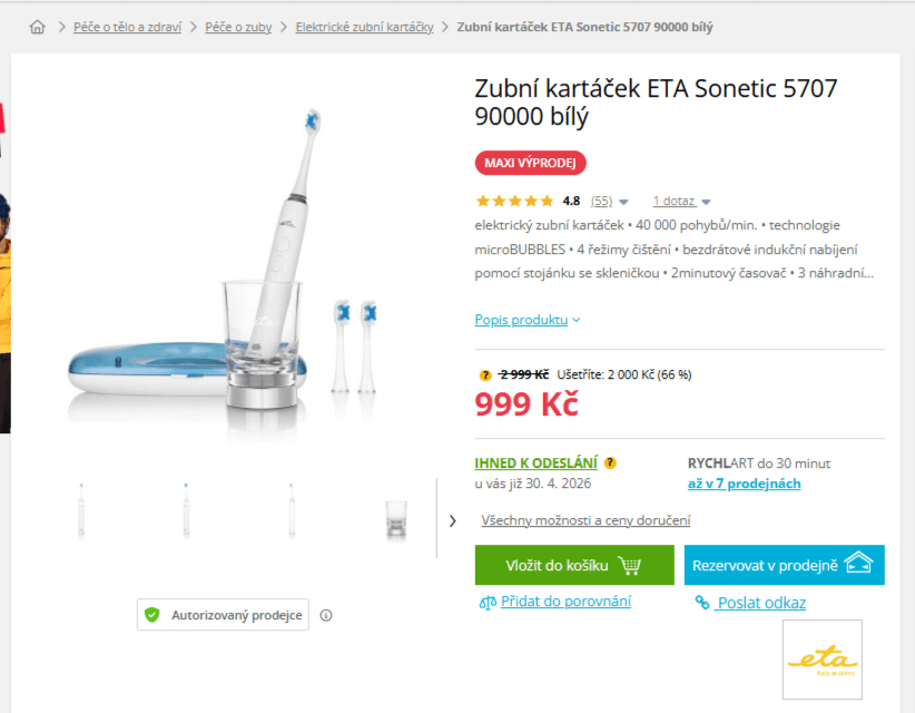 Sonický el. kartáček ETA