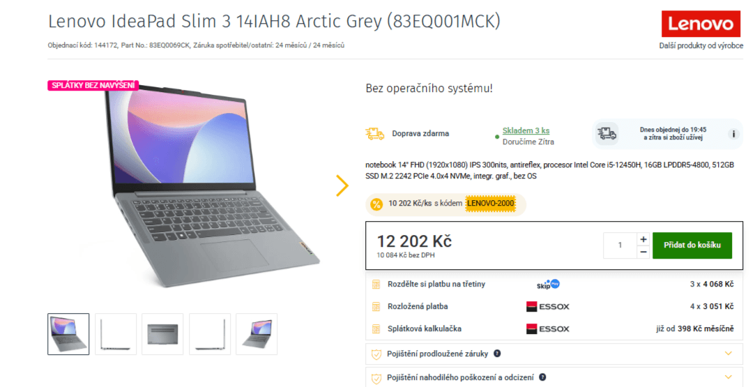 Lenovo i5 4,4GHz, 16/512GB, 14"