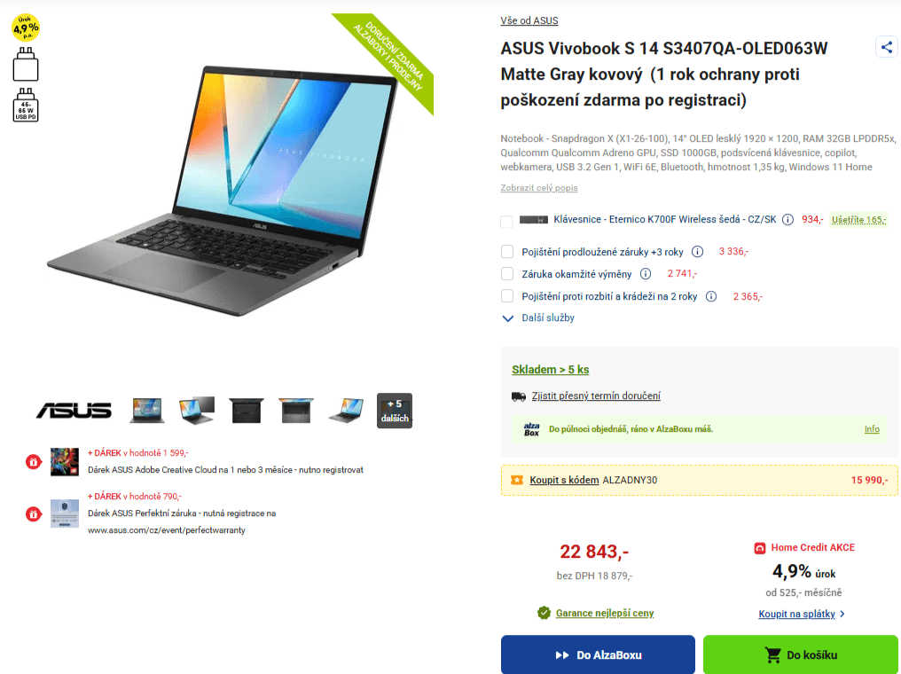 Asus 2,97 GHz, 32/1000 GB, 14"