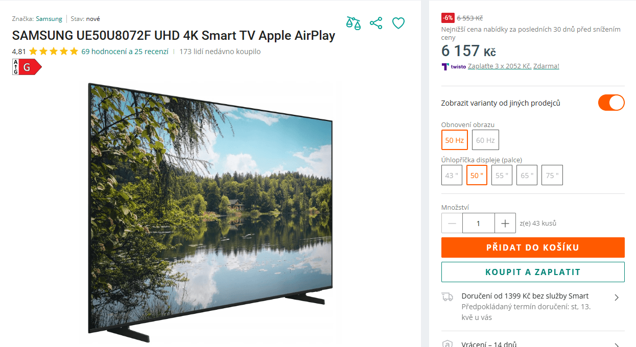 4K Smart TV 127 cm Samsung