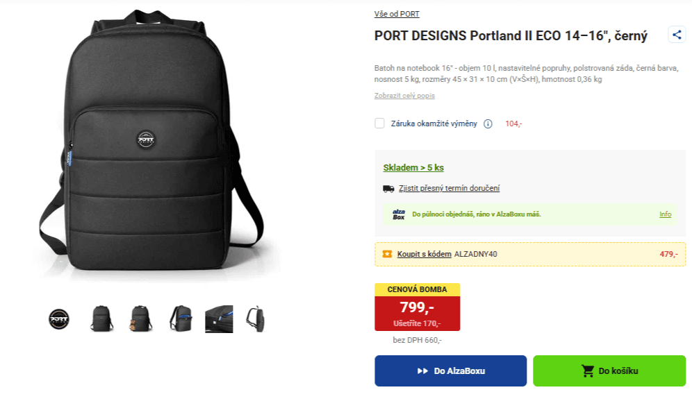 Batoh na notebook Port Design 16"