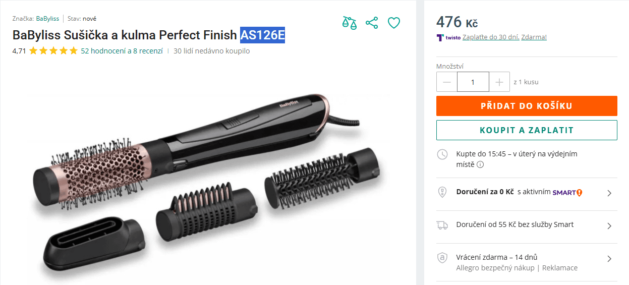 Kartáč na vlasy BaByliss, ionizace