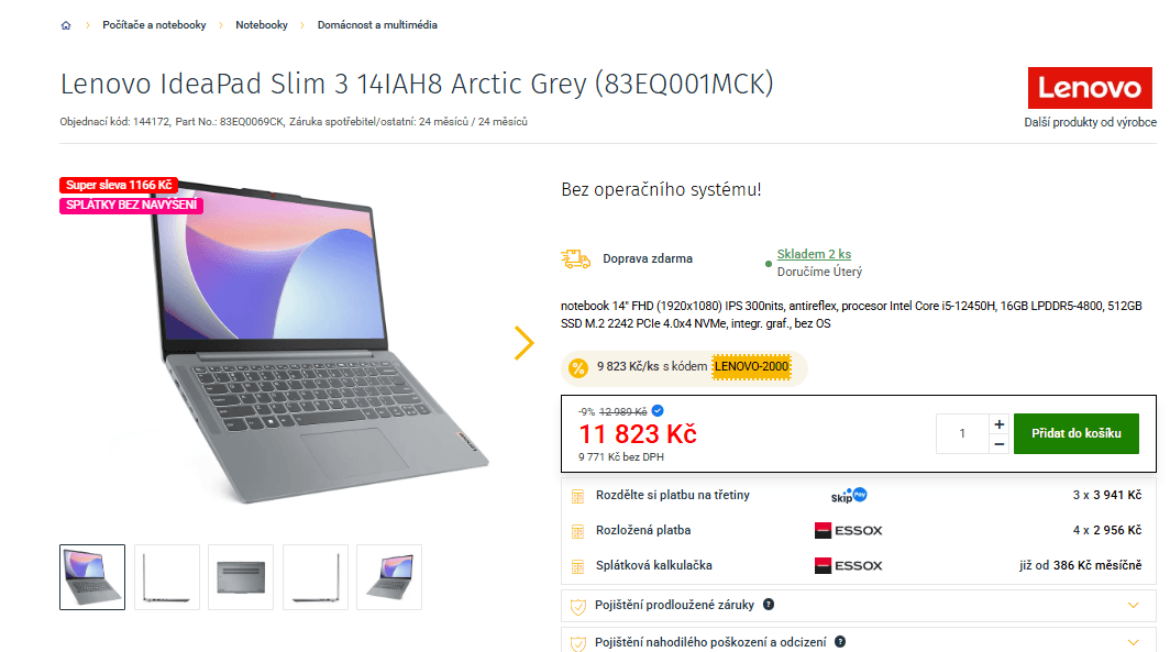 Lenovo i5 4,4GHz, 16/512GB, 14"