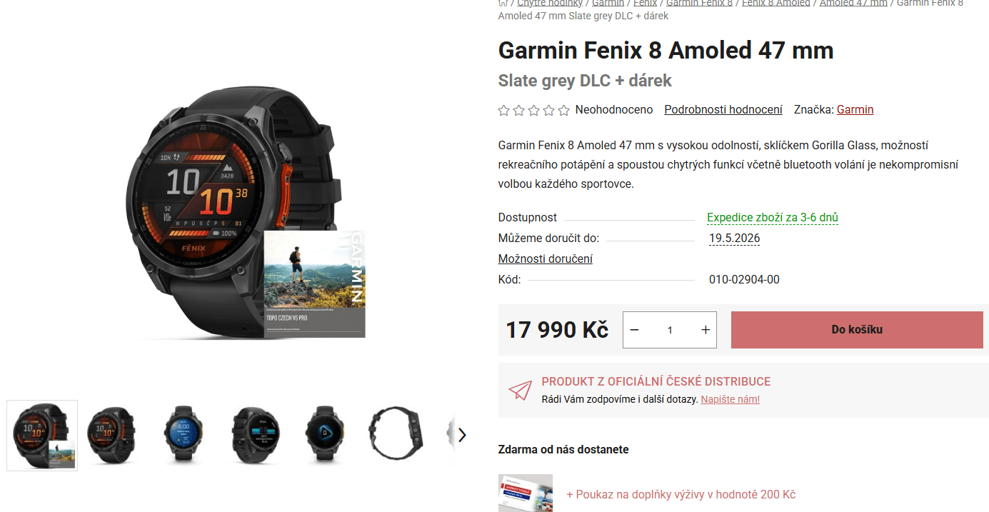 Chytré hodinky Garmin Fenix 8