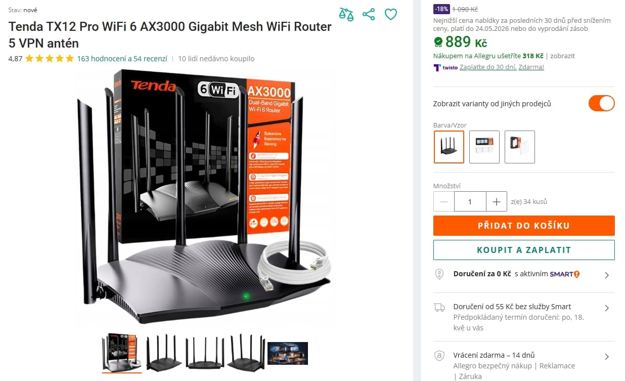 WIFI 6 router Tenda TX12 PRO