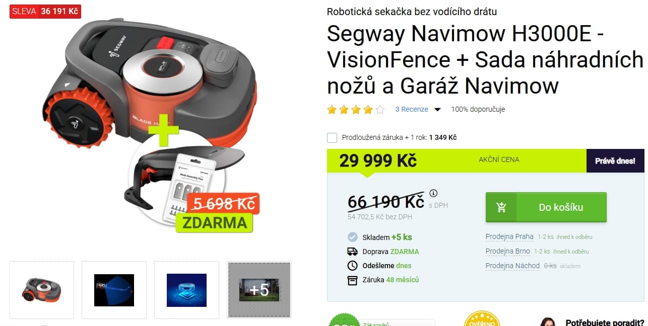 Robotická sekačka Segway 3000 m2