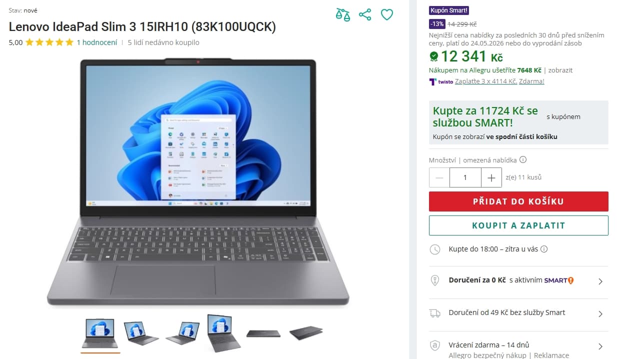 Lenovo i5 4,6 GHz, 16/1000 GB, 15,3"