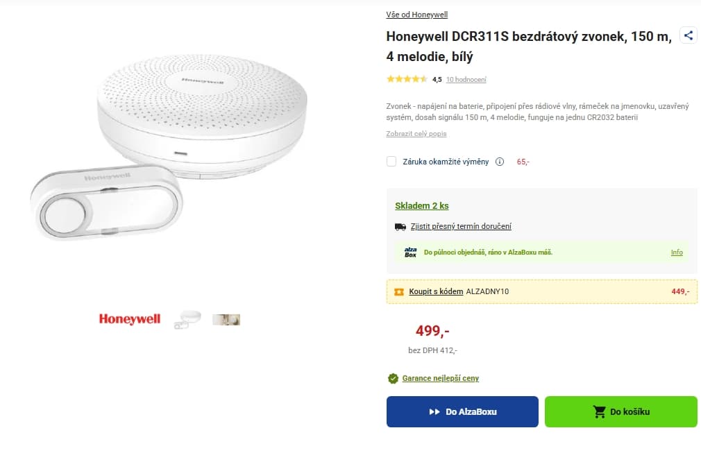 Bezdrátový zvonek Honeywell