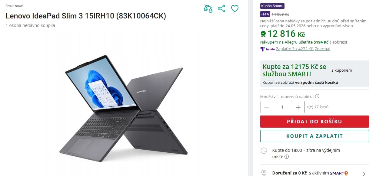 Lenovo i7 4,9 GHz, 24/512 GB, 15,3"