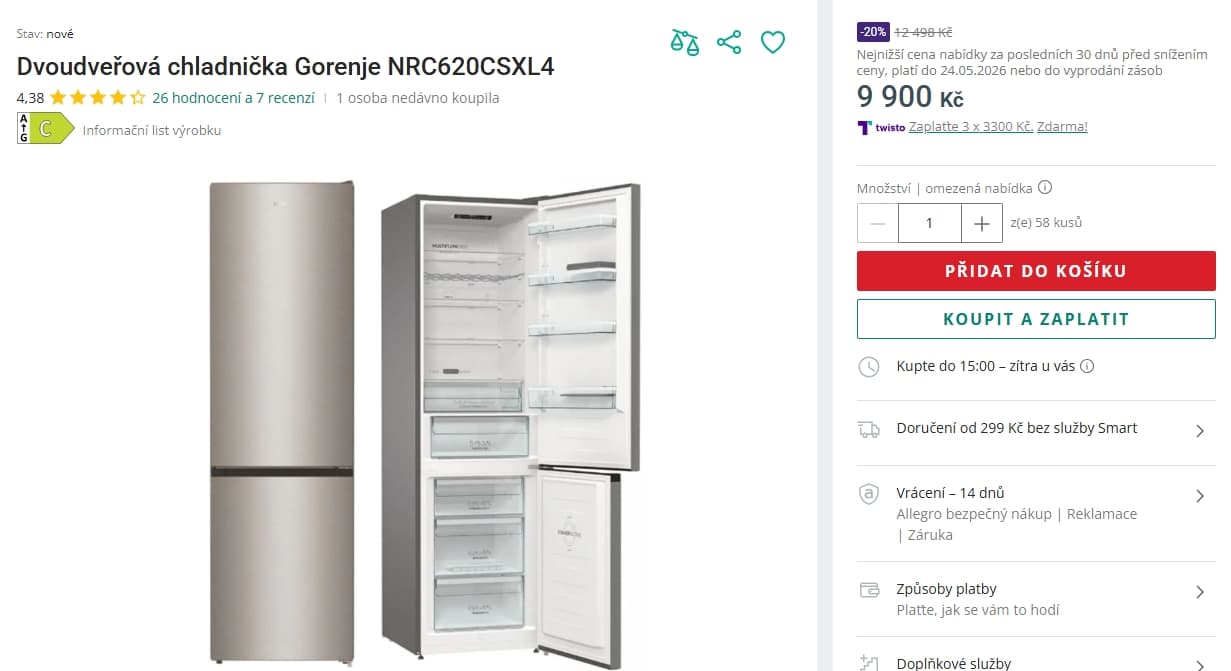 Lednice Gorenje, no frost, 200cm