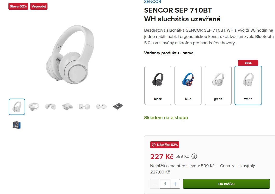 BT sluchátka Sencor 710BT
