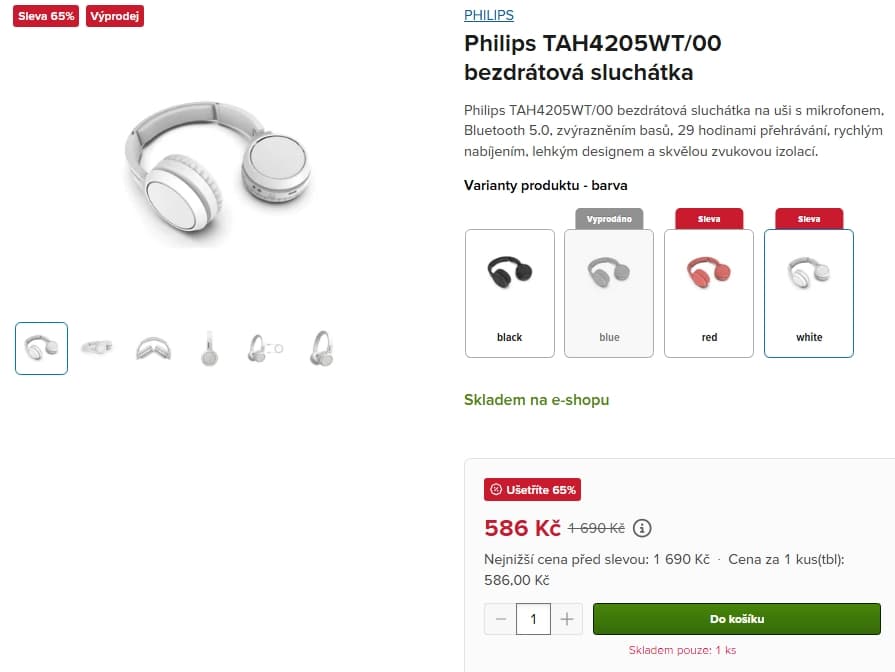 BT sluchátka Philips 29 hodin