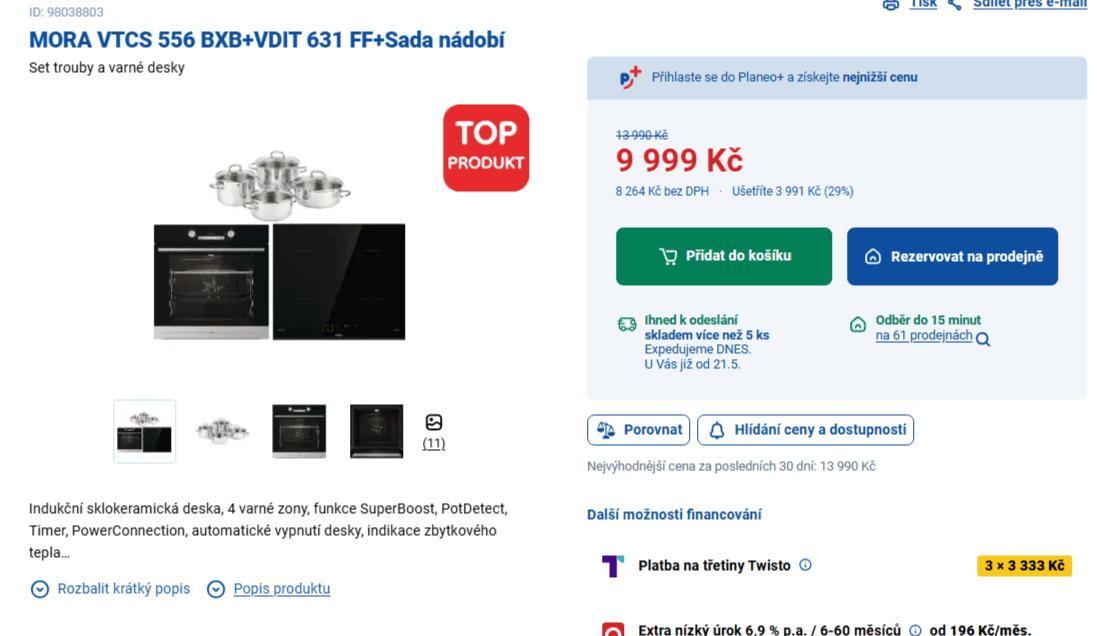 Set Mora - trouba, indukční deska + nádobí
