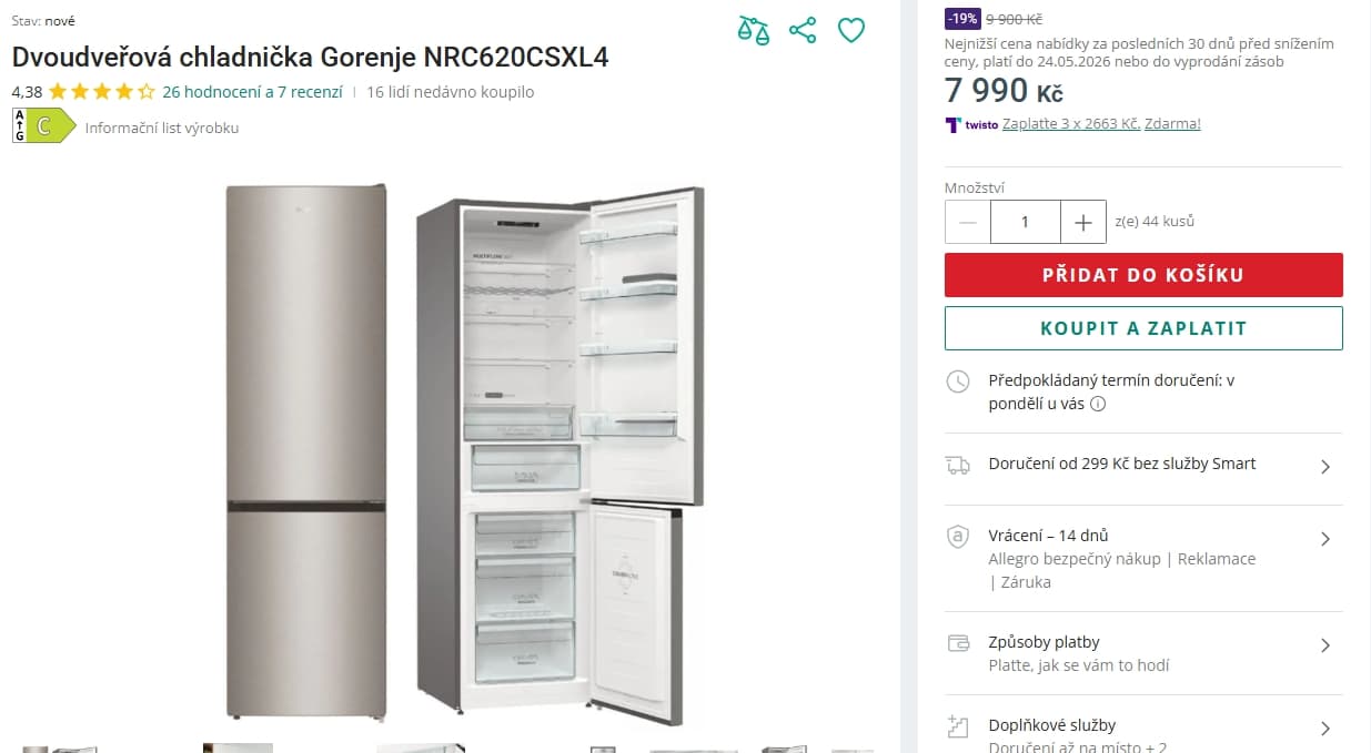Lednice Gorenje, no frost, 200cm