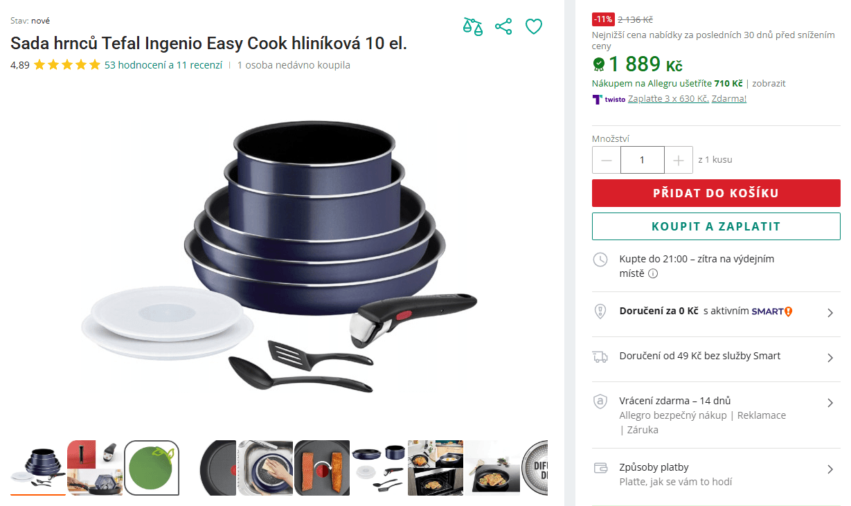 10 dílná sada Tefal Ingenio Easy Cook