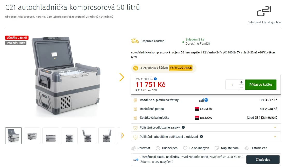 Lednice / mrazák do auta G21 50 litrů